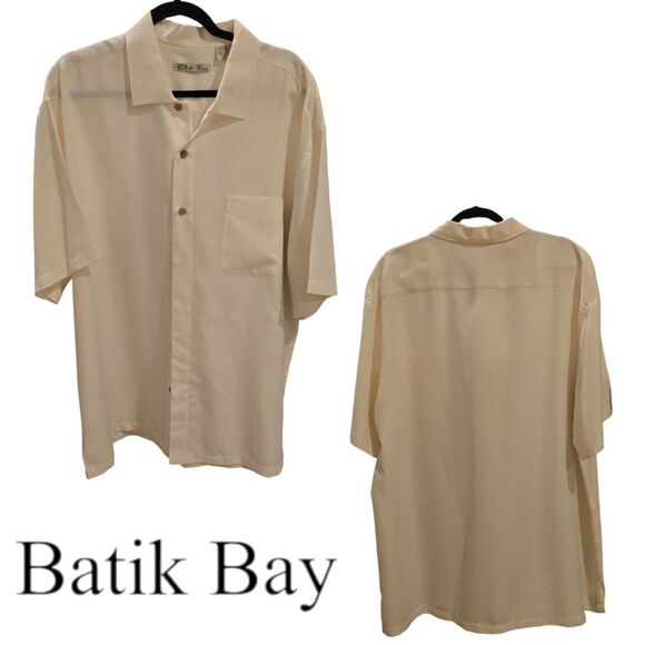 Batik Bay Shirt Men's XL Cream Beige Button Down - Picture 5 of 5